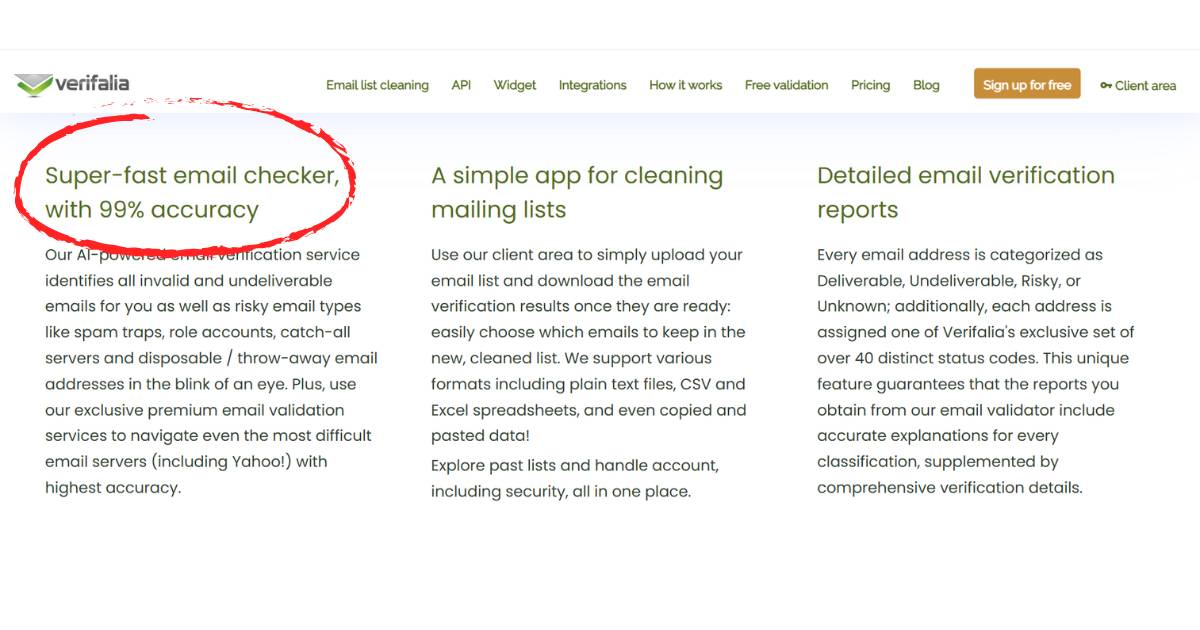 Verifalia email validation checker comparison image