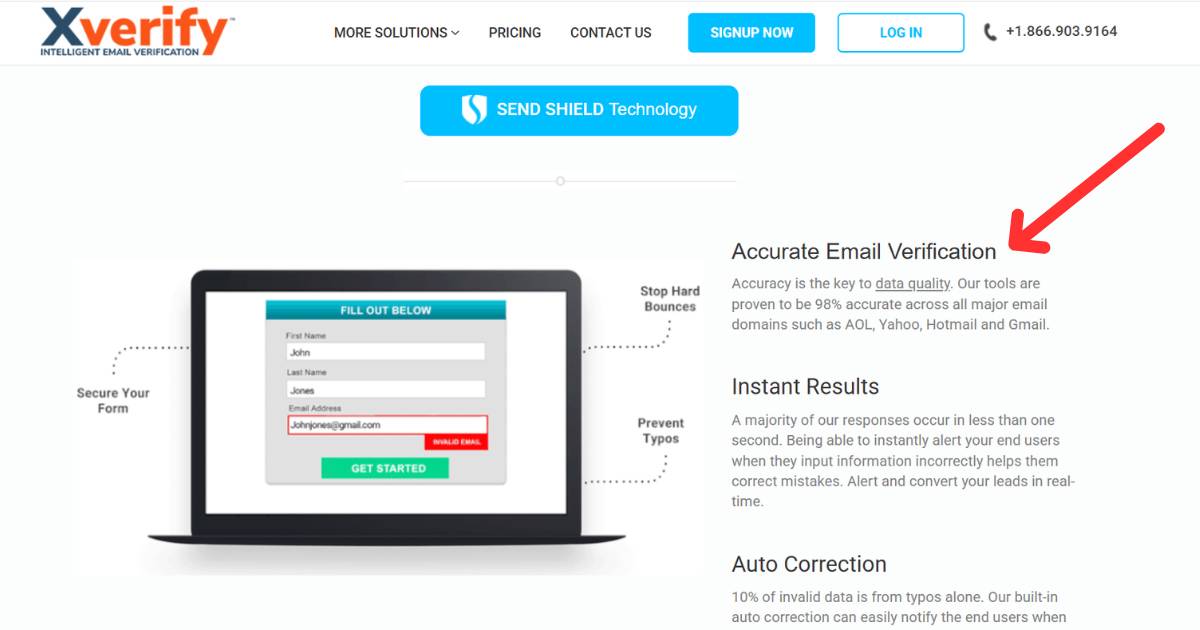 Xverify email validation checker comparison image