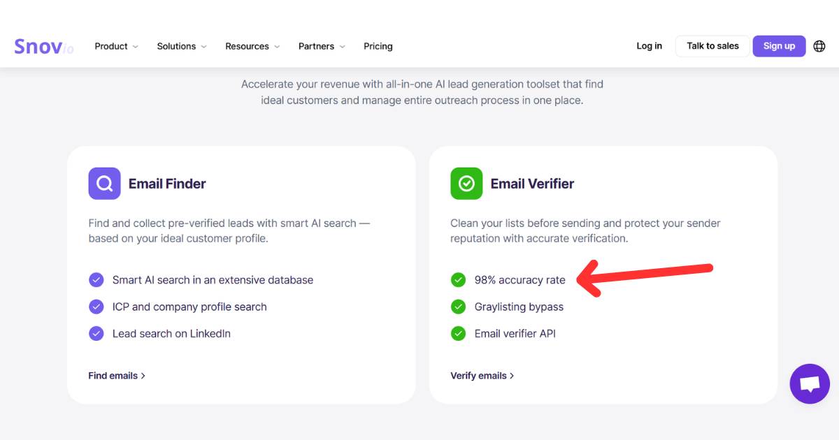 Snov.io email validation checker comparison image