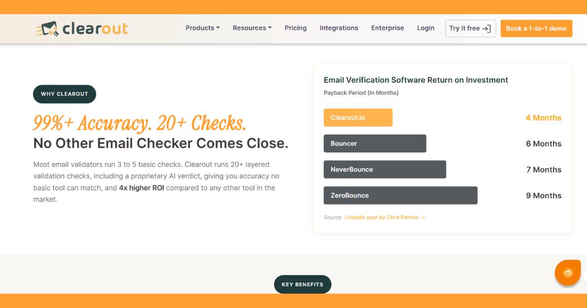 Clearout email validation checker comparison image