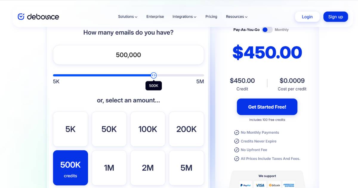 DeBounce email validation checker comparison image